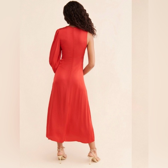 Farm Rio Red One Shoulder Maxi Cutout Dress Resortwear - Picture 6 of 15